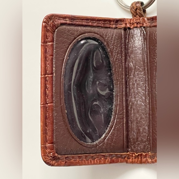 Vintage Brighton “One World” Faux-Croc Key Chain Purse Charm w/ Photo Locket - Picture 6 of 12